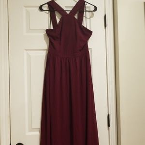 Lulus long maroon dress / bridesmaids dress